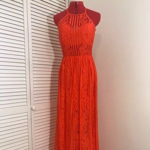 Bebe Lace Maxi Dress